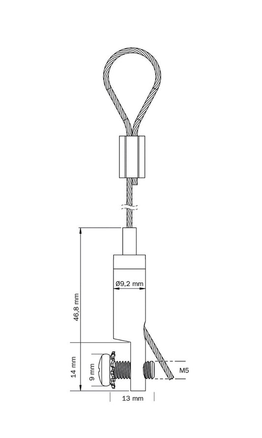 STAS-Aufhängeset mit Paneelhalterung (10 mm) und Schlaufe befestigung