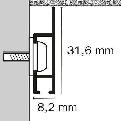 STAS Cliprail Max mit einfacher Installation für Flachdecken.