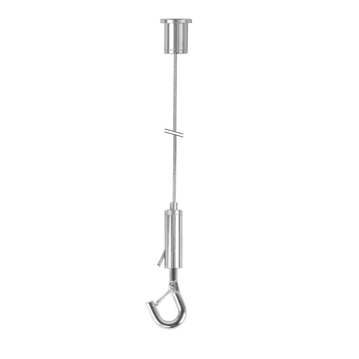 STAS-Aufhängeset mit 1,5 mm Stahlkabel für sichere Deckenmontage, max. 25 kg.